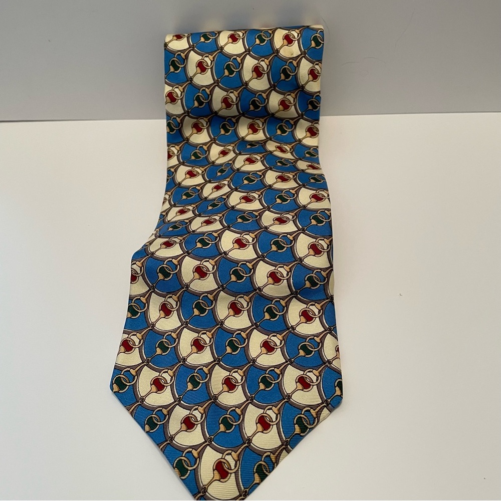 Vintage Designer Collection Tie‎ Imported Italian Silk Made In USA Horsebit